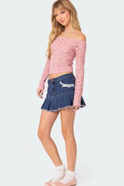 Carolina Off Shoulder Sheer Lace Top