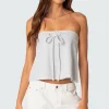 Caroline Tie Front Strapless Top