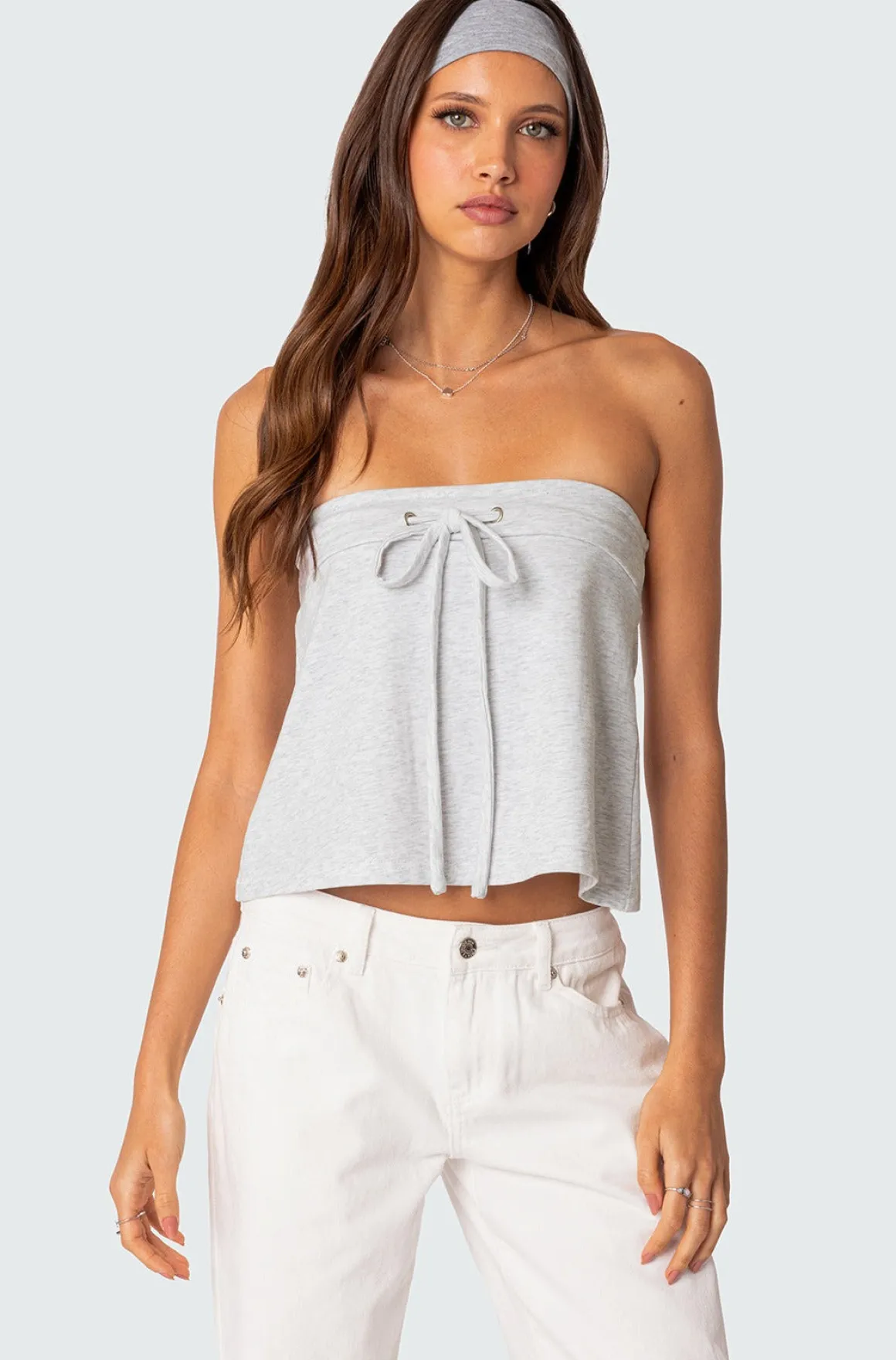 Caroline Tie Front Strapless Top