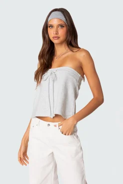 Caroline Tie Front Strapless Top