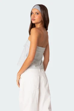 Caroline Tie Front Strapless Top