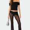 Carsen Ruffle Sheer Mesh Pants