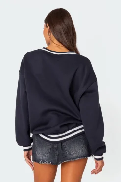Caryn Oversized V Neck Sweatshirt