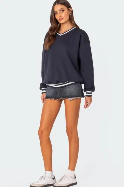 Caryn Oversized V Neck Sweatshirt