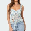 Cascade Ruffled Bra Top