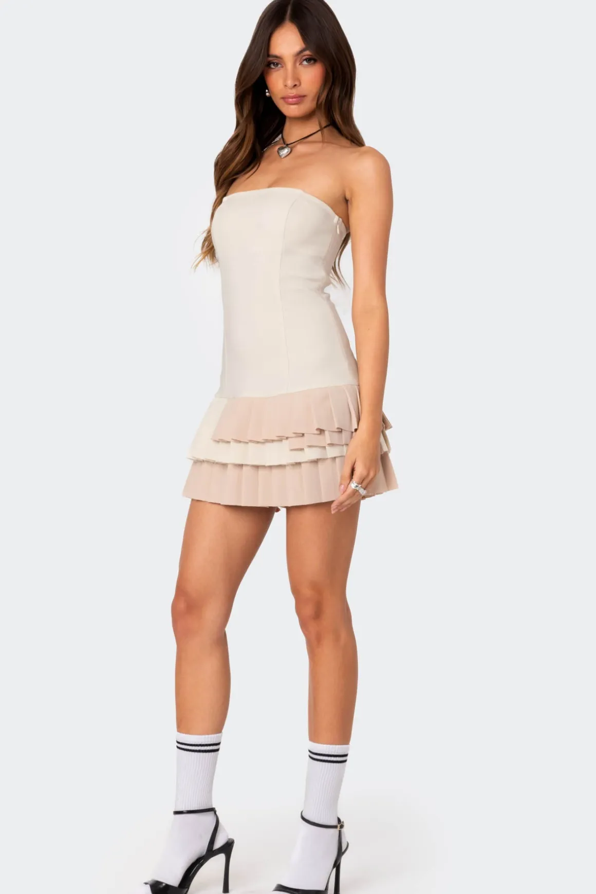 Cassia Pleated Mini Dress