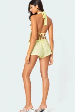Cayenne Eyelet Split Front Top