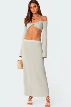 Celeste Low Rise Strap Maxi Skirt