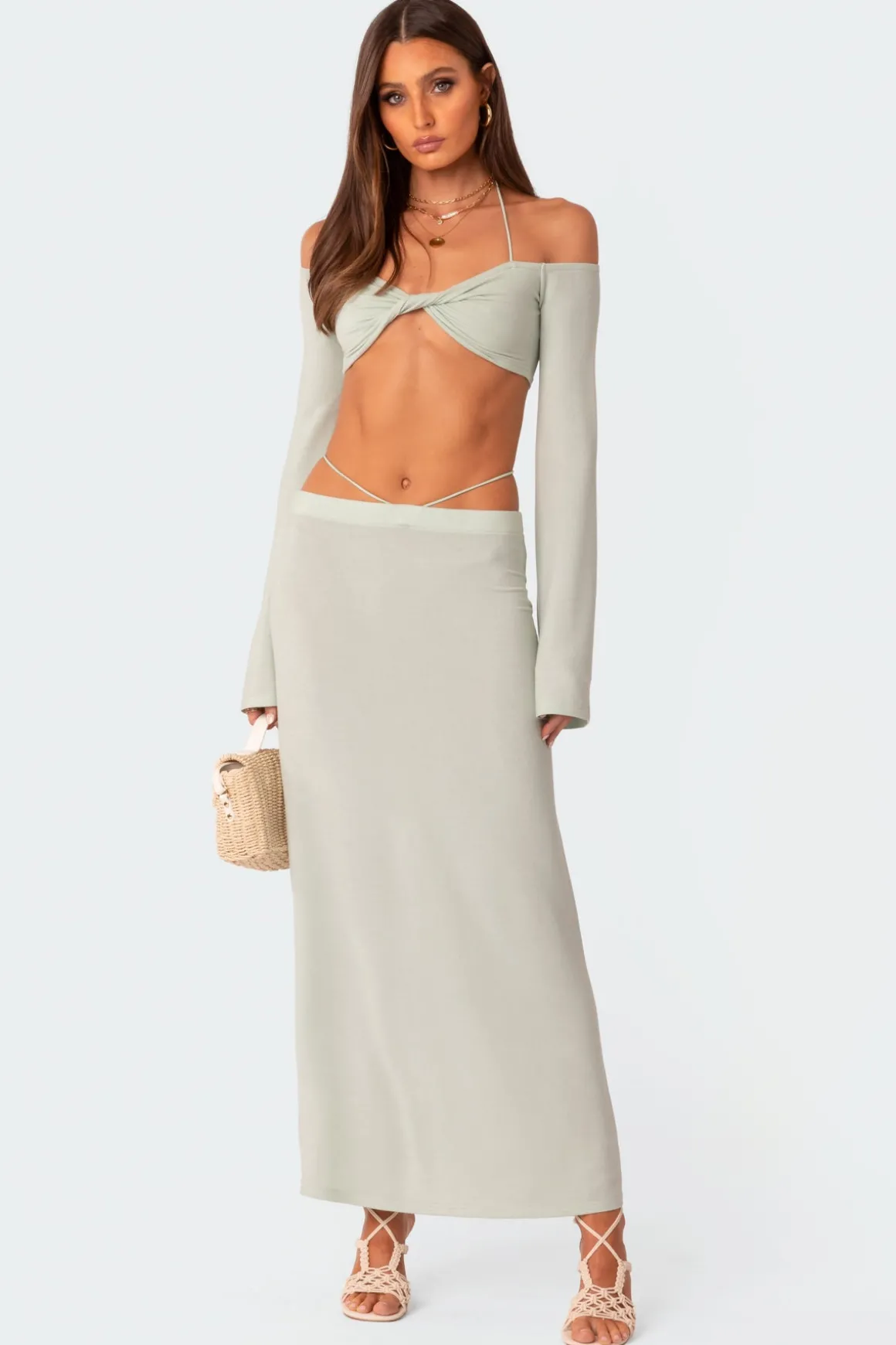 Celeste Low Rise Strap Maxi Skirt
