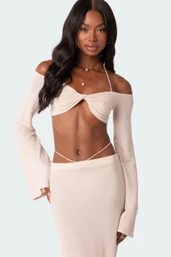 Celeste Off Shoulder Twist Crop Top