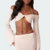 Celeste Off Shoulder Twist Crop Top