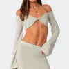 Celeste Off Shoulder Twist Crop Top