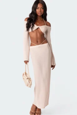 Celeste Off Shoulder Twist Crop Top