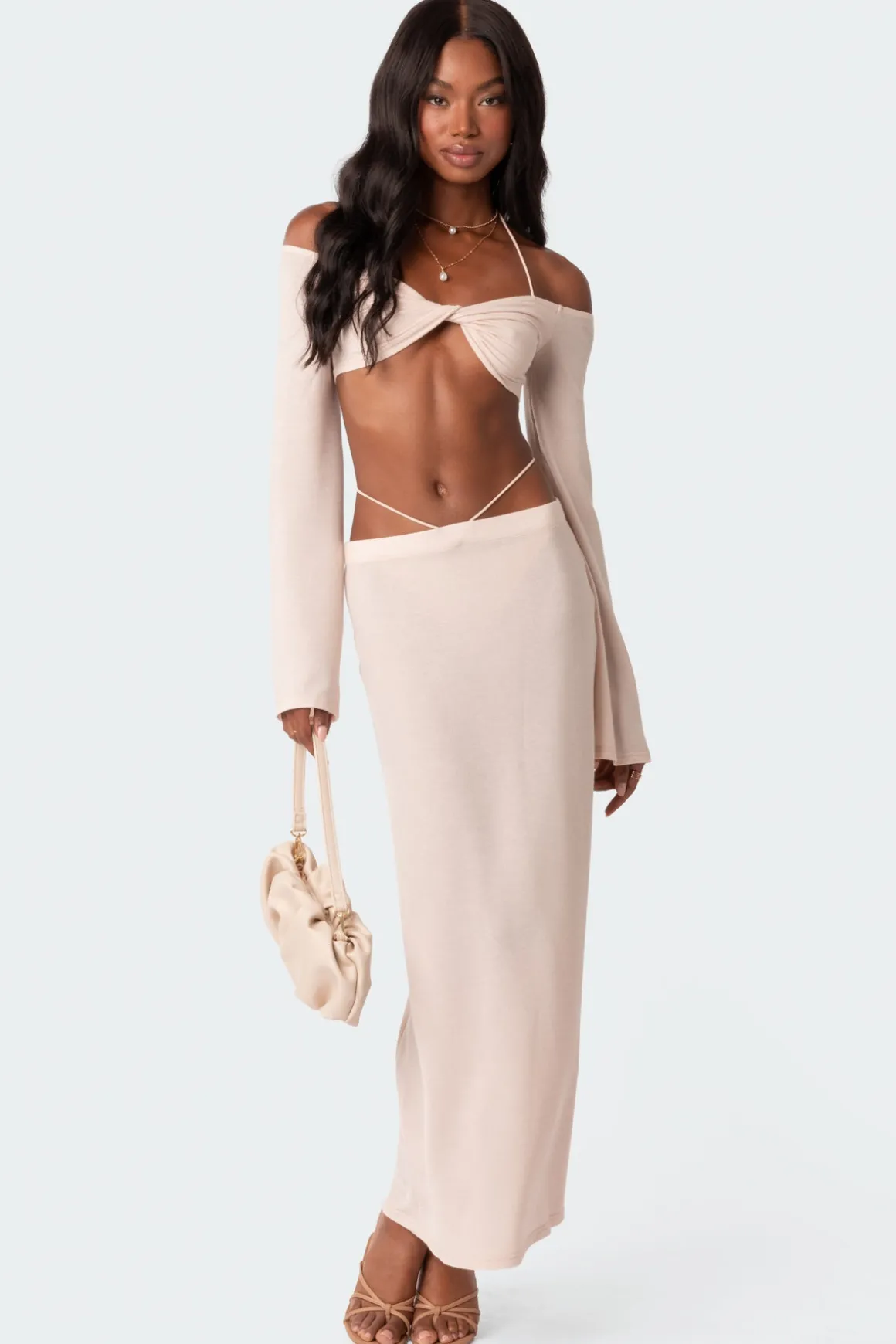 Celeste Off Shoulder Twist Crop Top