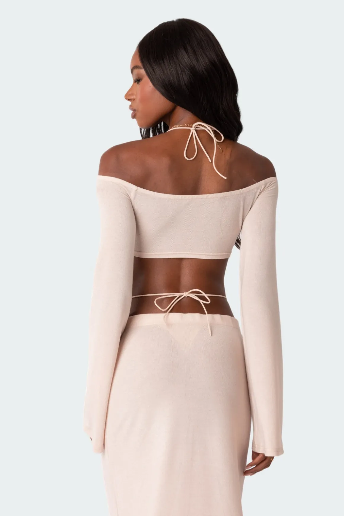 Celeste Off Shoulder Twist Crop Top