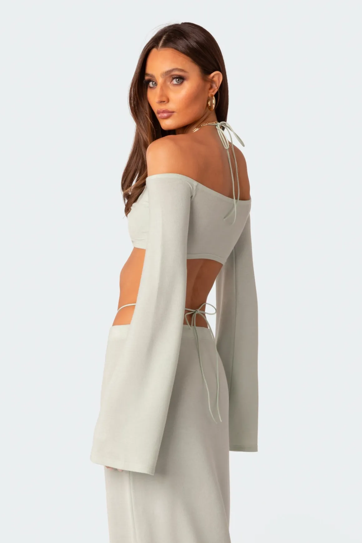 Celeste Off Shoulder Twist Crop Top