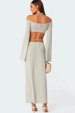 Celeste Off Shoulder Twist Crop Top