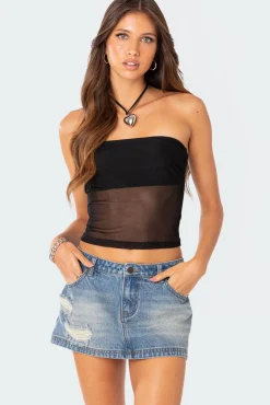 Celestia Sheer Mesh Tube Top