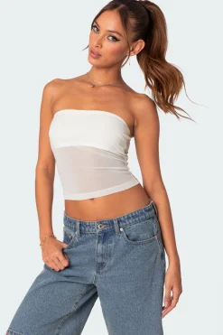 Celestia Sheer Mesh Tube Top