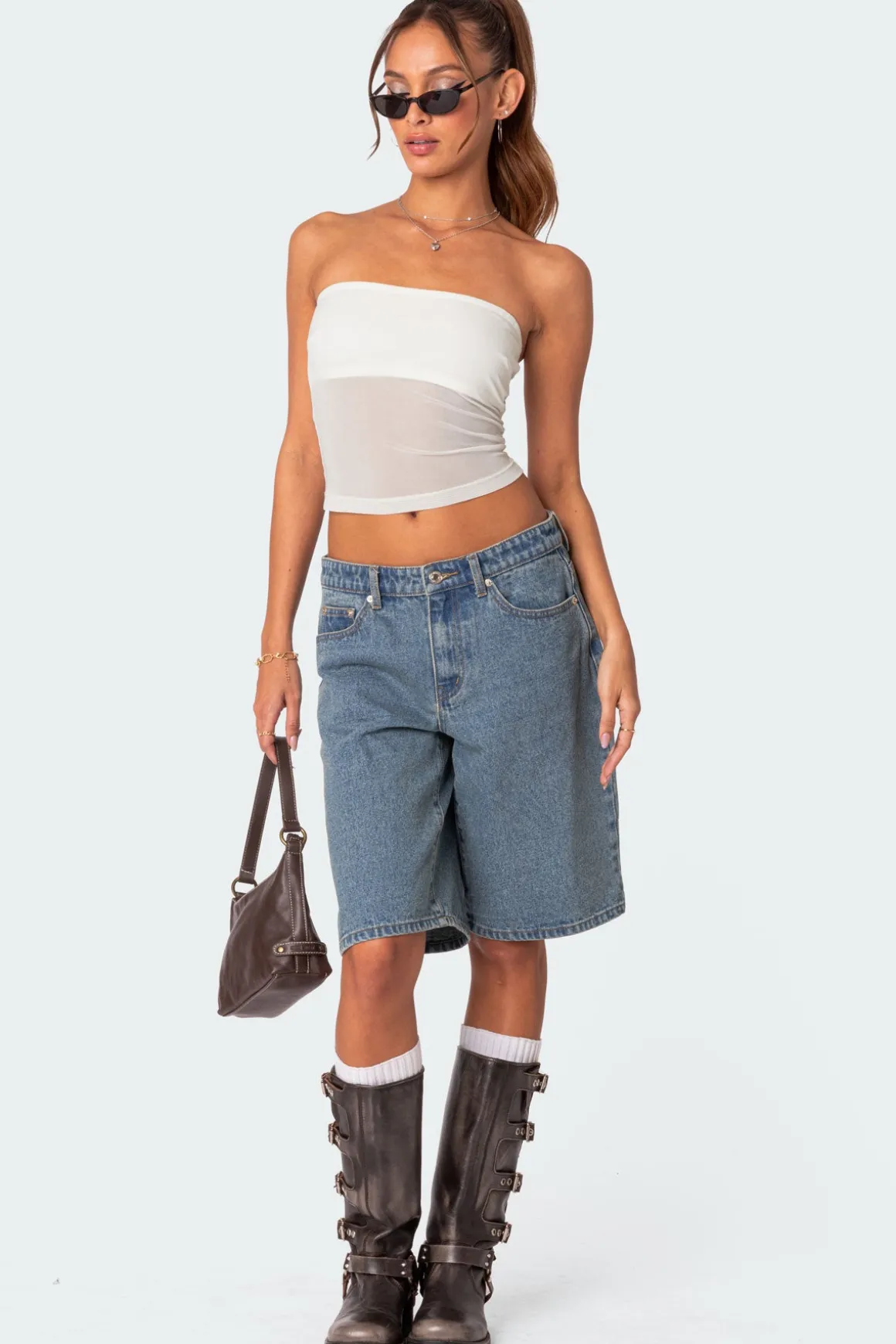 Celestia Sheer Mesh Tube Top