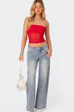 Celestia Sheer Mesh Tube Top