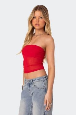 Celestia Sheer Mesh Tube Top