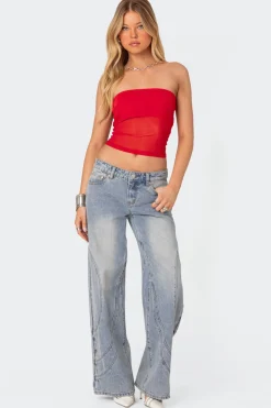 Celestia Sheer Mesh Tube Top