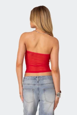 Celestia Sheer Mesh Tube Top