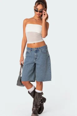 Celestia Sheer Mesh Tube Top