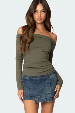Celly Rolled Off Shoulder Top