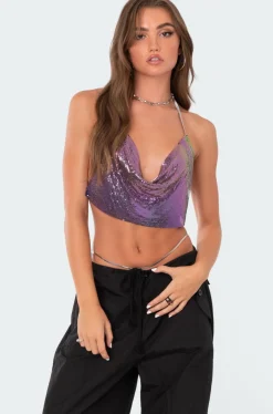Chain Mail Open Back Crop Top