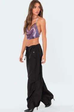 Chain Mail Open Back Crop Top