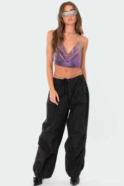 Chain Mail Open Back Crop Top
