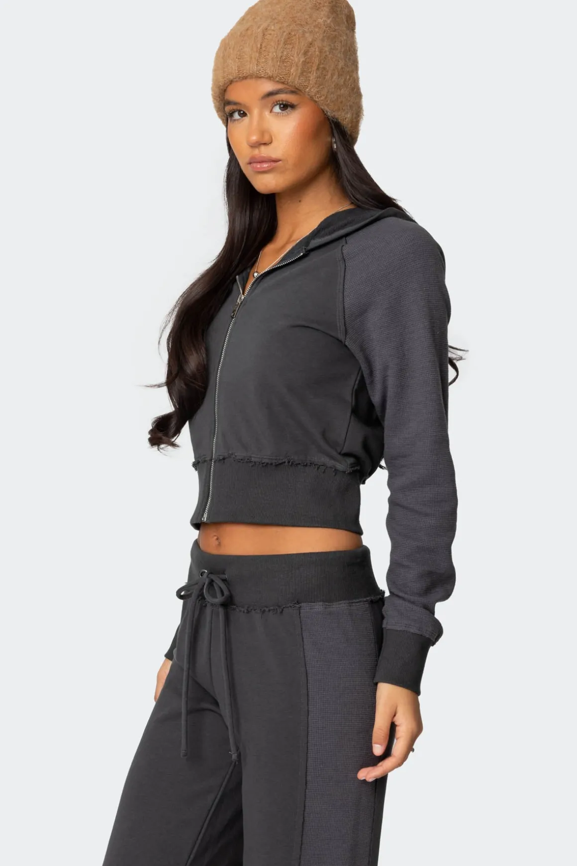 Chandler Waffle Hooded Cardigan
