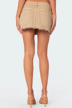 Charli Frayed Denim Mini Skirt