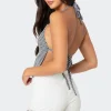 Charmaine Open Back Gingham Top