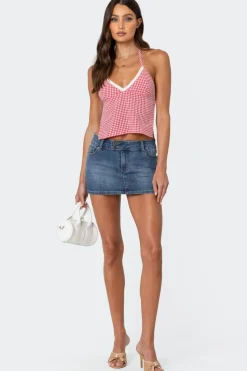 Charmaine Open Back Gingham Top