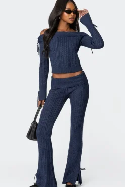 Chase Fold Over Cable Knit Top