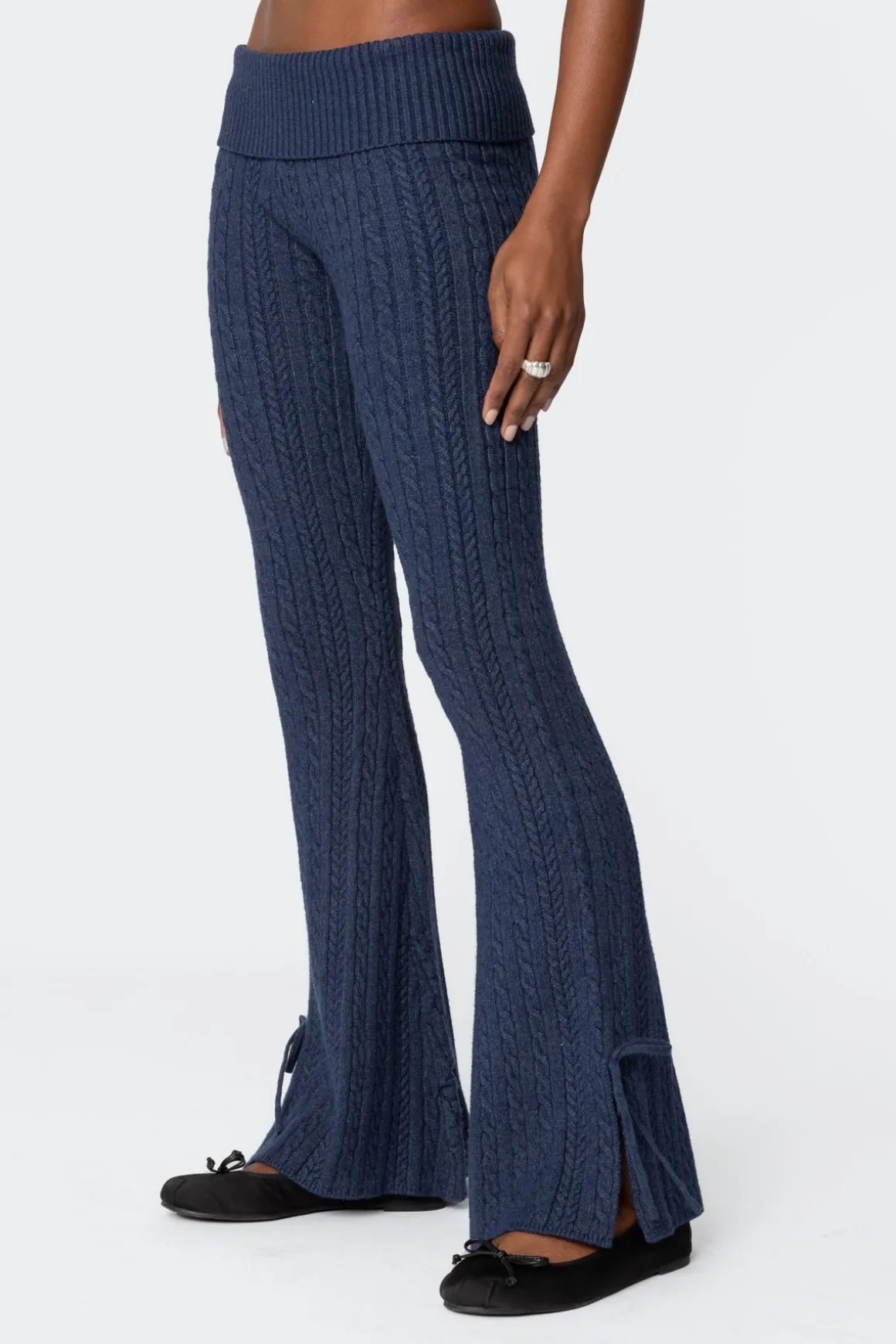 Chase Fold Over Cable Knit Pants