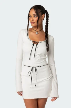 Cherie Ribbon Tie Mini Dress