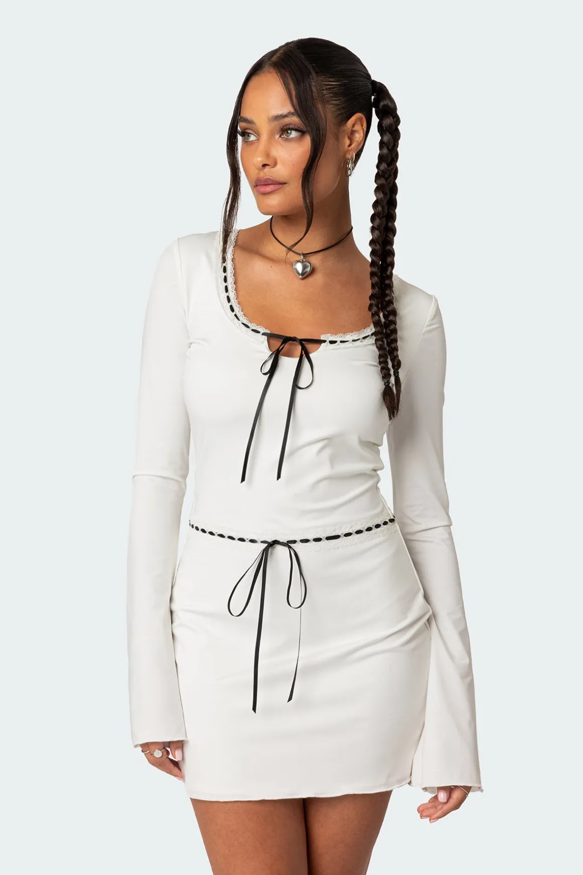 Cherie Ribbon Tie Mini Dress