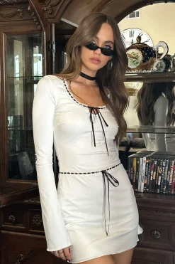Cherie Ribbon Tie Mini Dress