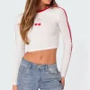 Cherry On Top Long Sleeve Cropped T Shirt