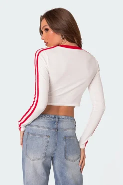 Cherry On Top Long Sleeve Cropped T Shirt