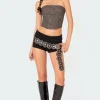 Christa Washed Faux Leather Corset