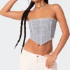 Cici Distressed Denim Corset