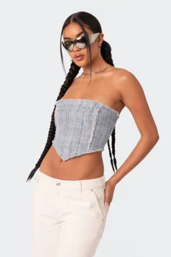 Cici Distressed Denim Corset