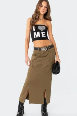 Cierra Low Rise Cargo Maxi Skirt
