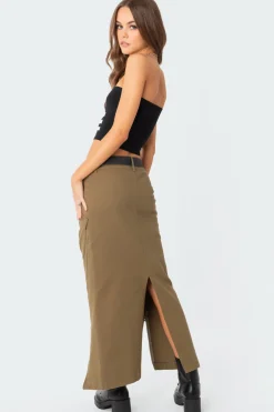 Cierra Low Rise Cargo Maxi Skirt