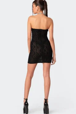 Cillian Sheer Lace Cupped Mini Dress